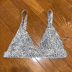 White and black leopard Bikini top